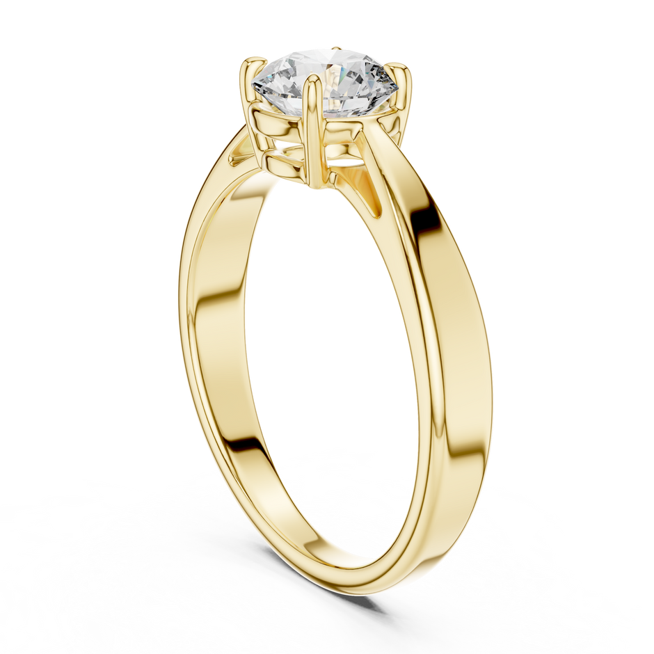 Classic Four-Prong 1ct Round Cut Lab Grown Diamond Solitaire Engagement Ring