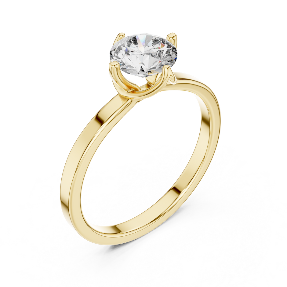 Vintage Antique Split-Shank Round Cut Lab Grown Diamond Engagement Ring
