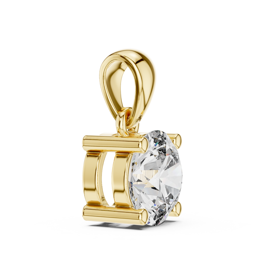 Classic Four-Prong 1ct Round Cut Lab Grown Diamond Solitaire Pendant