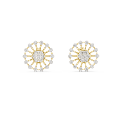 Round Cluster Sunburst Lab Grown Diamond Earring