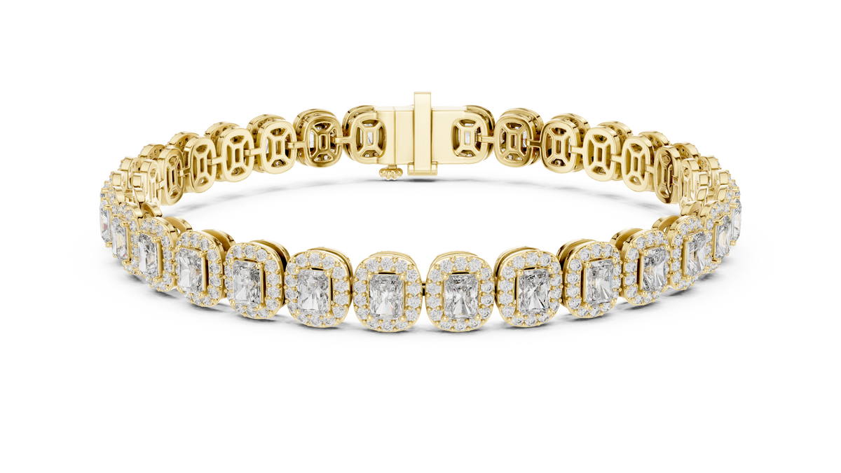 The Imperial Halo Radiant-Cut Lab Grown Diamond Tennis Bracelet