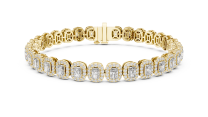 The Imperial Halo Radiant-Cut Lab Grown Diamond Tennis Bracelet