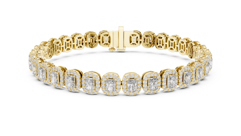 The Imperial Halo Radiant-Cut Lab Grown Diamond Tennis Bracelet