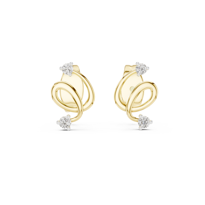 Round Cut Swirl Stud Lab Grown Diamond Earring
