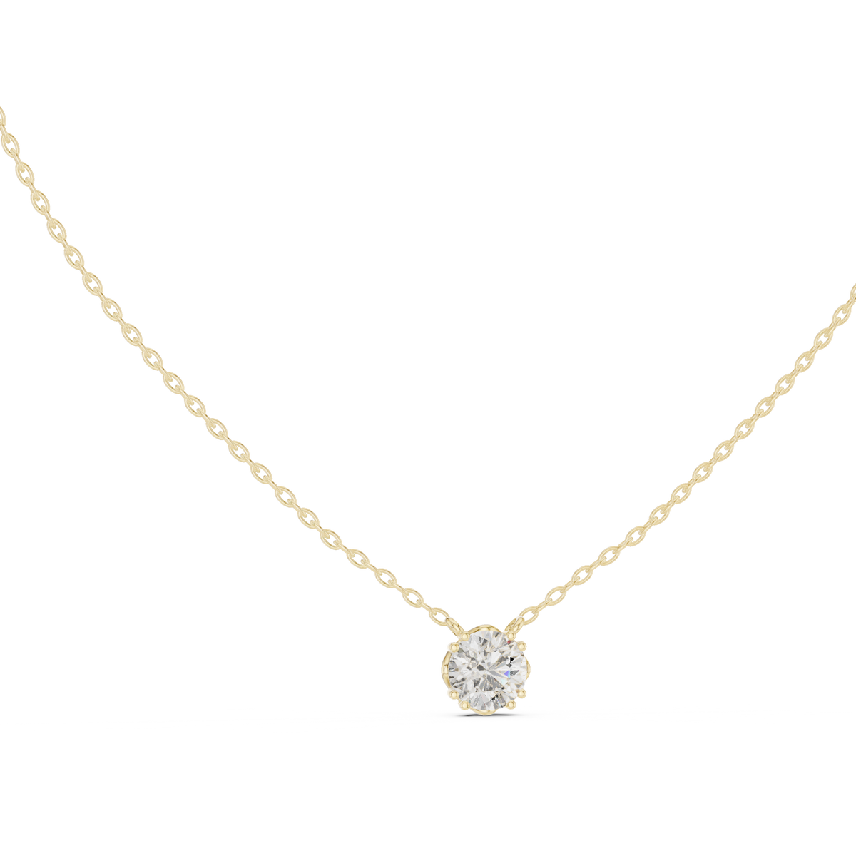 8-Prong Floating Round Lab Grown Diamond Solitaire Pendant