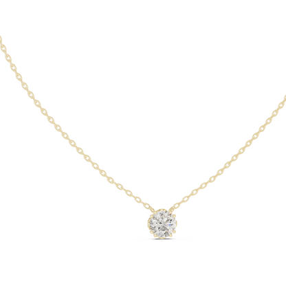 8-Prong Floating Round Lab Grown Diamond Solitaire Pendant