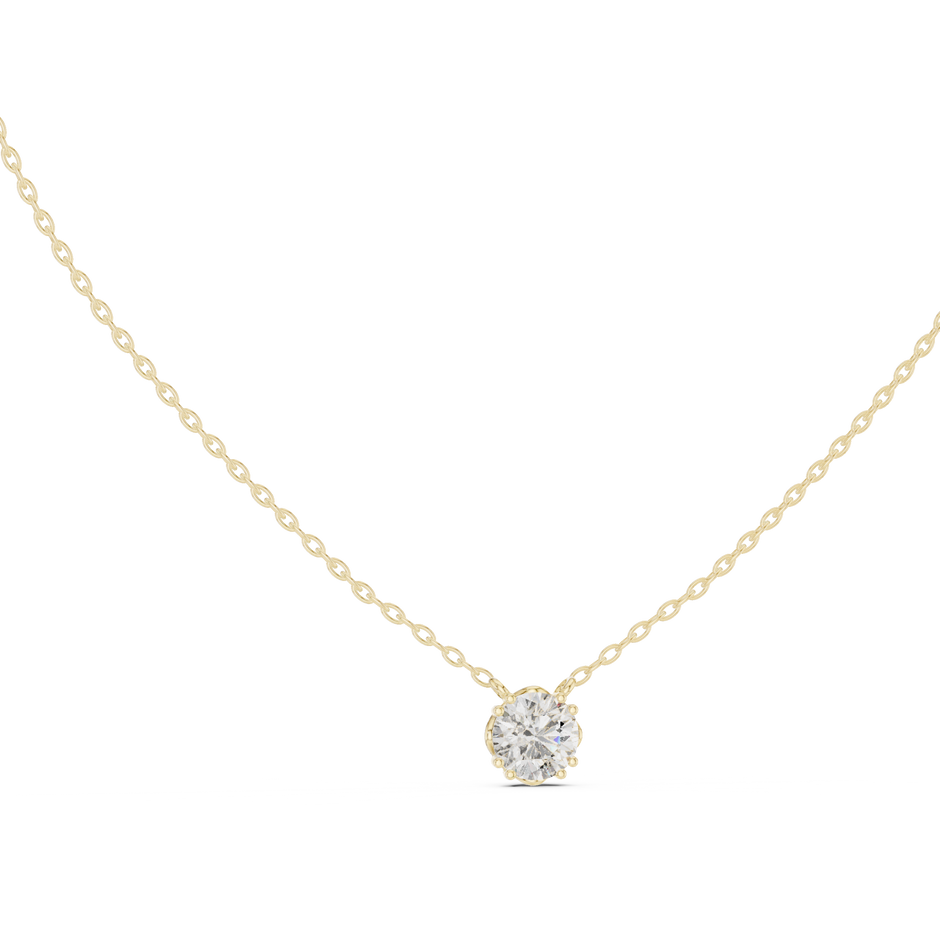 8-Prong Floating Round Lab Grown Diamond Solitaire Pendant