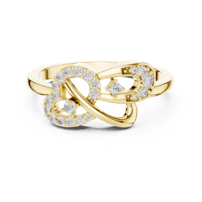Interlocking Heart Pave Lab Grown Diamond Ring