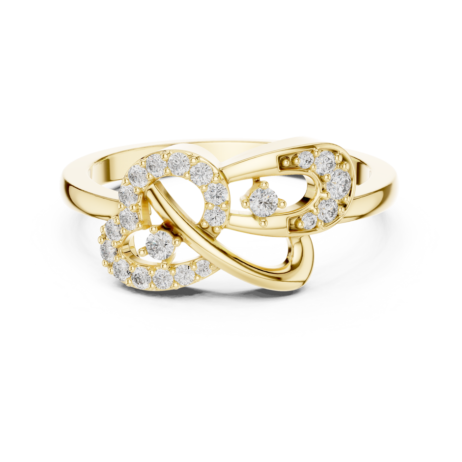 Interlocking Heart Pave Lab Grown Diamond Ring