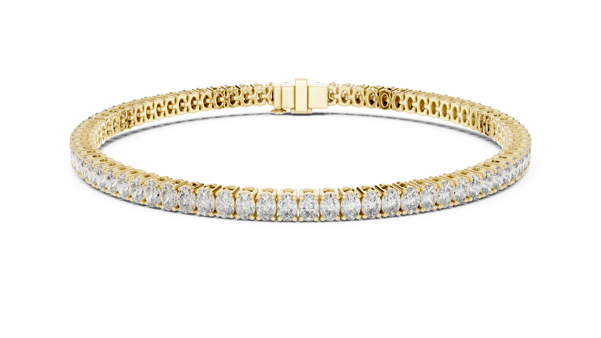 Shared-Prong Oval Cut Lab Grown Diamond Tennis Bracelet.