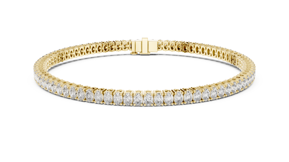 Shared-Prong Oval Cut Lab Grown Diamond Tennis Bracelet.
