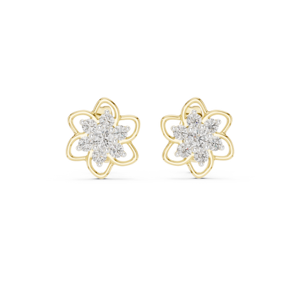 Round Cluster Petal Lab Grown Diamond Earring