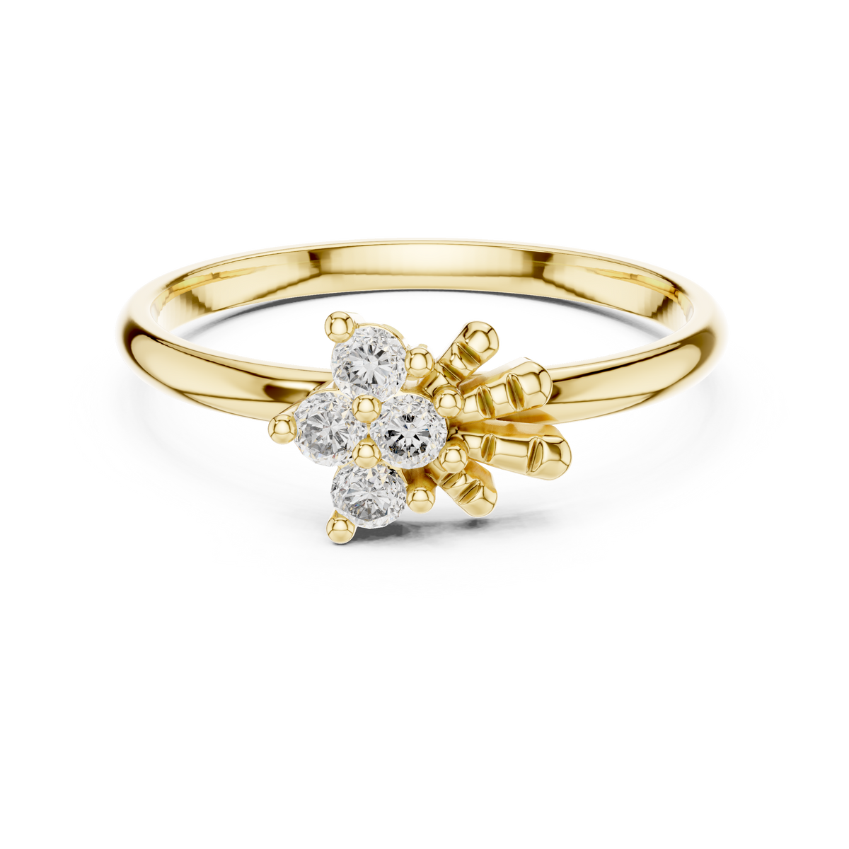 Four Stone Cluster Sparkle Lab Grown Diamond Ring