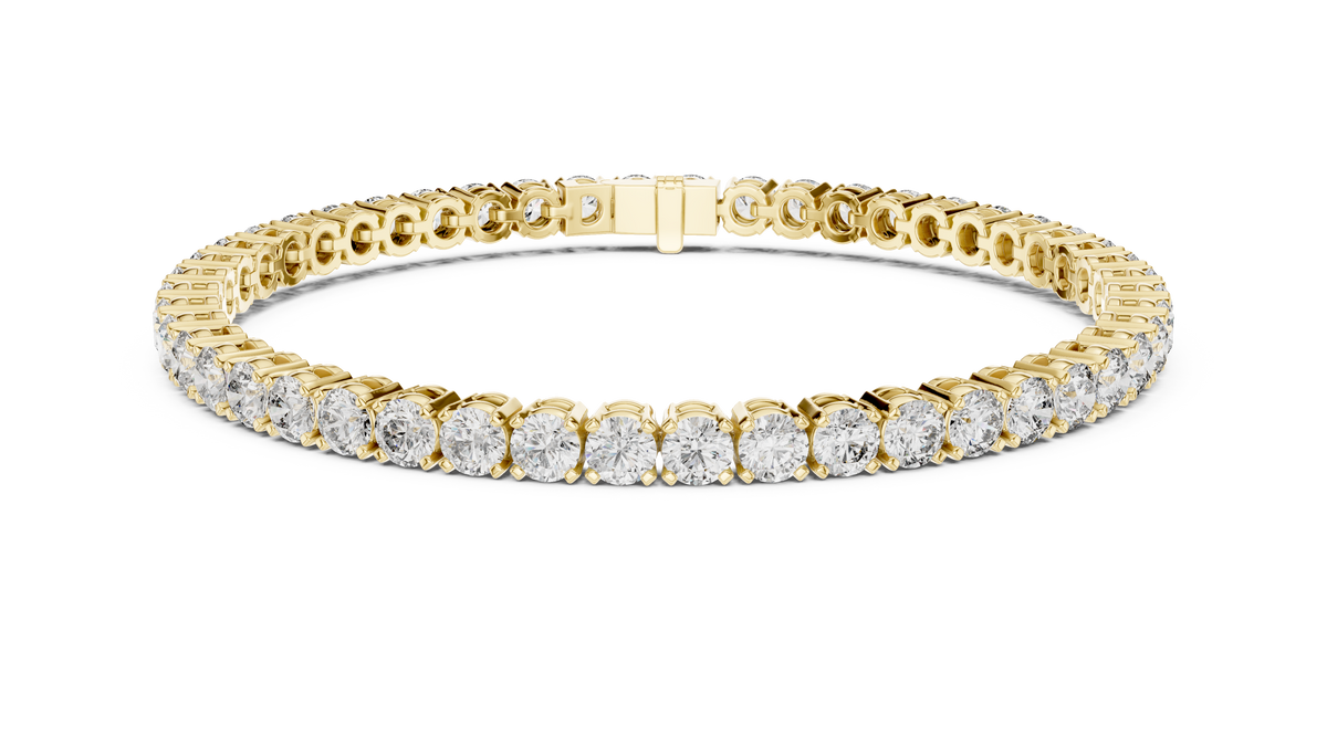 Shared-Prong Round Lab Grown Diamond Tennis Bracelet.