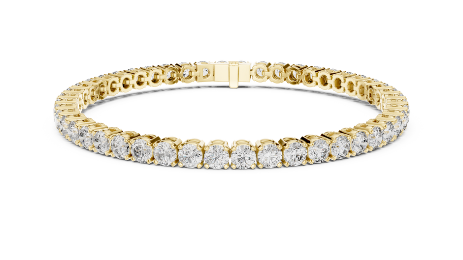 Shared-Prong Round Lab Grown Diamond Tennis Bracelet.