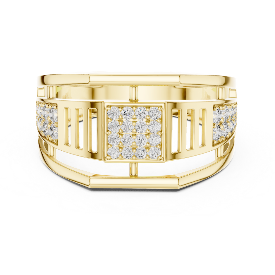 The Imperial Geometric Square Center Openwork Lab Grown Diamond Ring.