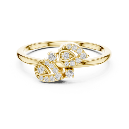 Teardrop Pave Set Cluster Lab Grown Diamond Ring