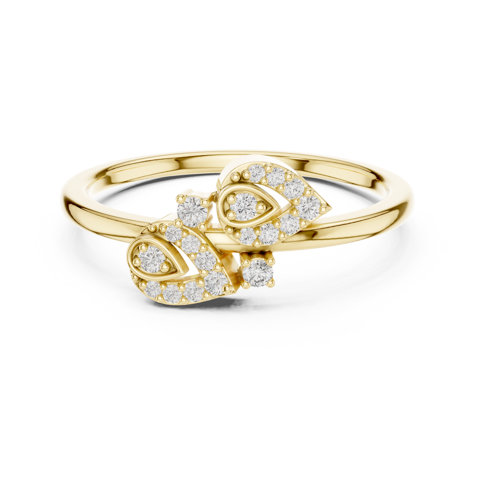 Teardrop Pave Set Cluster Lab Grown Diamond Ring