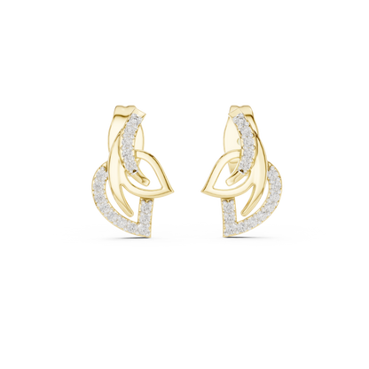 Round Pave Set Abstract Loop Lab Grown Diamond Earrings