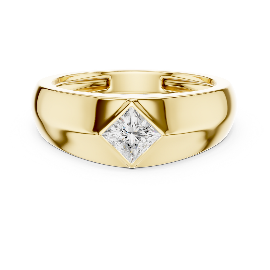 Kite Bezel Set Princess Shape Lab Grown Diamond Solitaire Ring