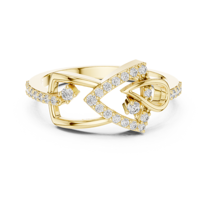 Geometric Triangle Teardrop Pave Lab Grown Diamond Ring