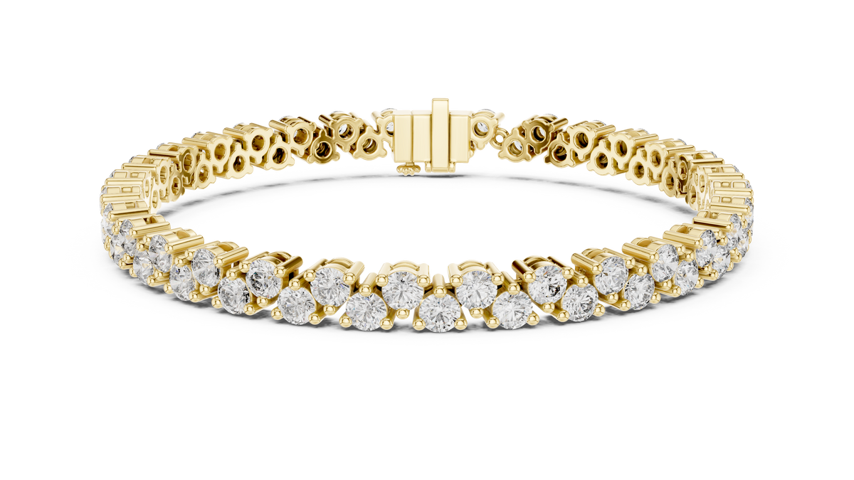 The Starlight Wave Two-Row Lab Grown Diamond Cluster Tennis Bracelet.
