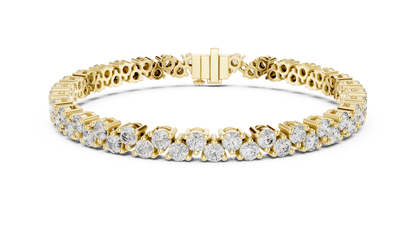 The Starlight Wave Two-Row Lab Grown Diamond Cluster Tennis Bracelet.