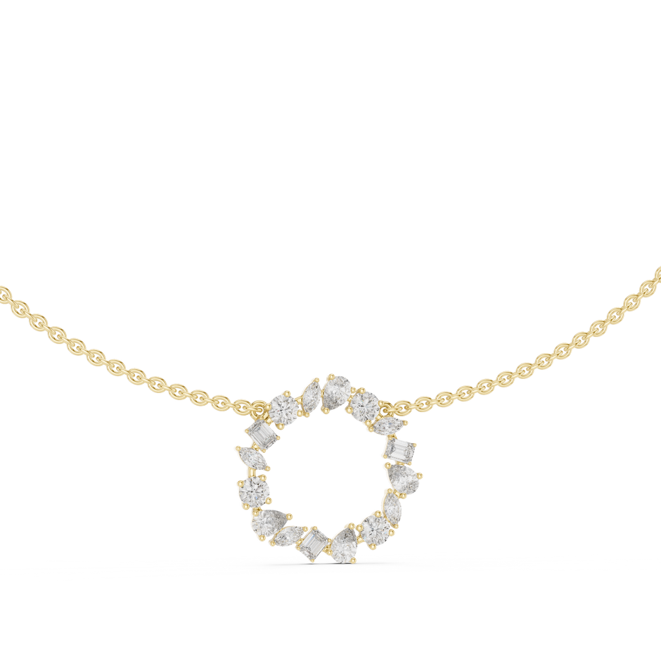 The Royal Multi Shape Fancy Cut Circle Lab Grown Diamond Pendant
