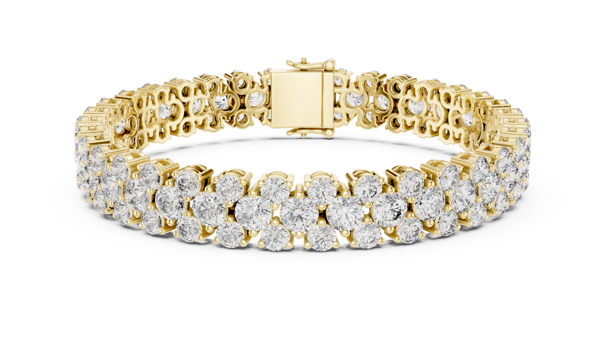 The Grand Three-Row Round Lab Grown Diamond Tennis Bracelet.