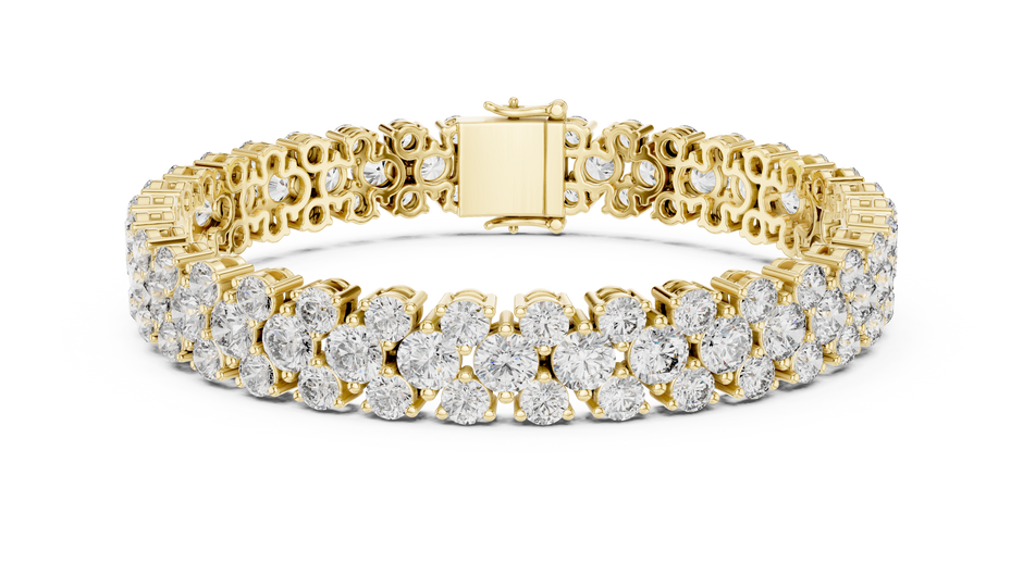 The Grand Three-Row Round Lab Grown Diamond Tennis Bracelet.