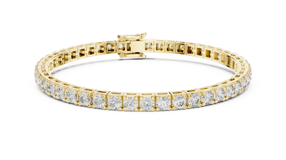 Four Prong Round Lab Grown Diamond Box-Frame Tennis Bracelet.