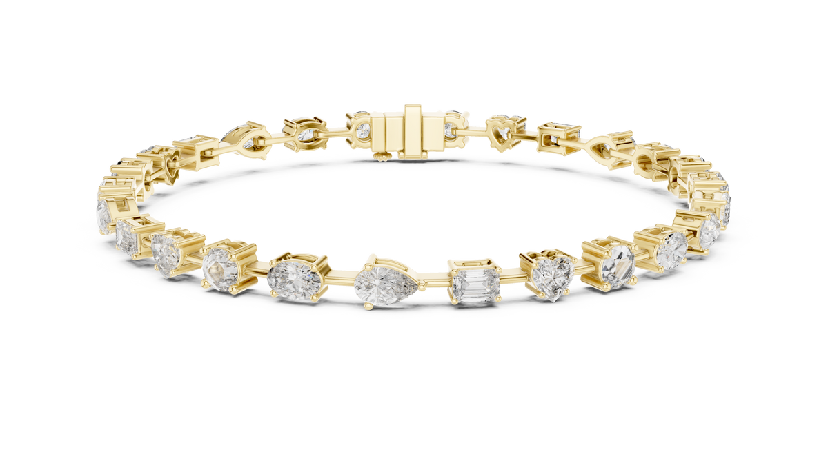 Mixed Shape Lab Grown Diamond Tennis Bracelet.