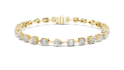 Mixed Shape Lab Grown Diamond Tennis Bracelet.