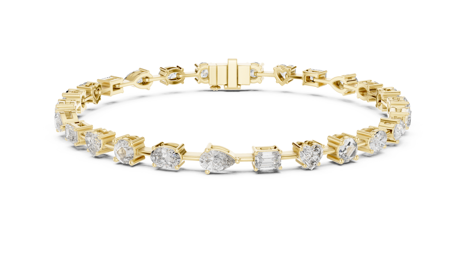 Mixed Shape Lab Grown Diamond Tennis Bracelet.