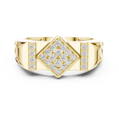 Rhombus Pave Center Openwork Lab Grown Diamond Ring
