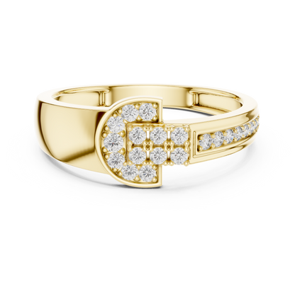 Keyhole G-Motif Center Pave Lab Grown Diamond Ring