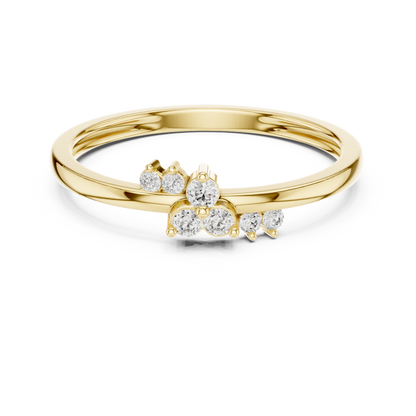 Asymmetrical Cluster Sparkle Lab Grown Diamond Ring