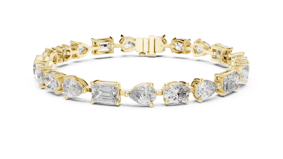 The Symphony Multi-Shape Fancy Cut Lab Grown Diamond Tennis Bracelet.