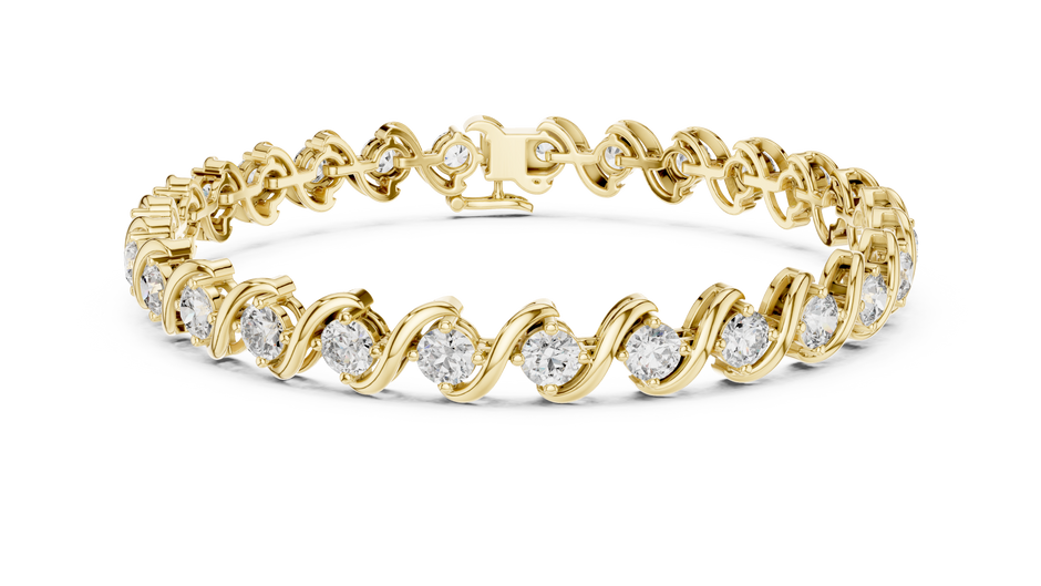 The Wave S-Link Round Lab Grown Diamond Tennis Bracelet.