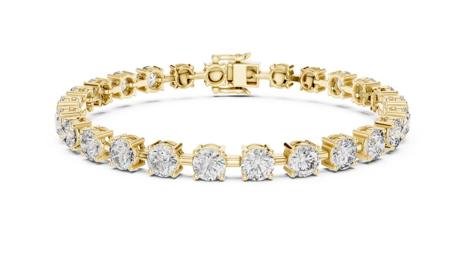 The Linked Station Round Lab Grown Diamond Tennis Bracelet.