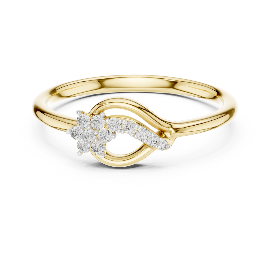 Swirl Cluster Floral Pave Set Lab Grown Diamond Ring