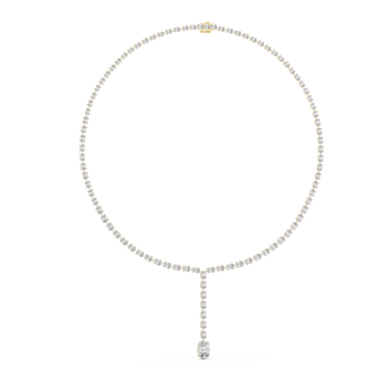 Oval Cut Lab Grown Diamond Y-Drop Lariat Necklace