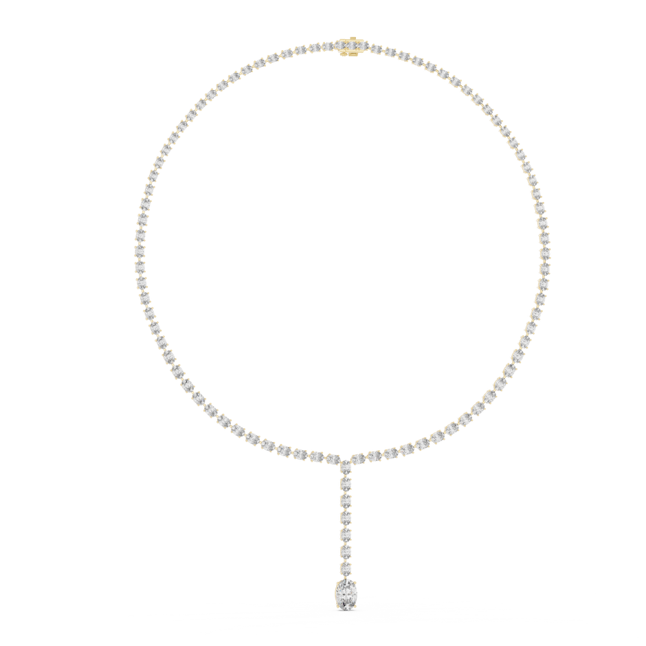 Oval Cut Lab Grown Diamond Y-Drop Lariat Necklace
