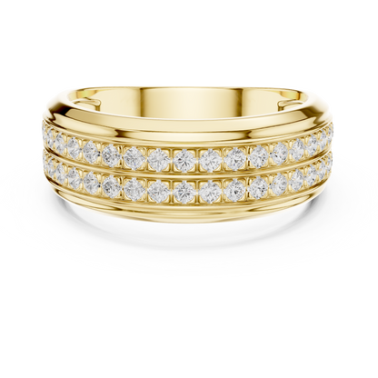 Double Row Pave Set Round Shape Lab Grown Diamond Ring