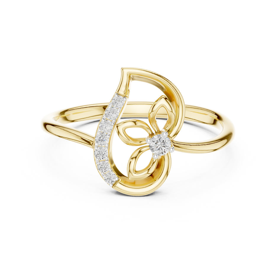 Floral Loop Pave Set Lab Grown Diamond Ring