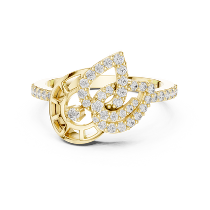 Asymmetric Teardrop & Pave Lab Grown Diamond Cocktail Ring