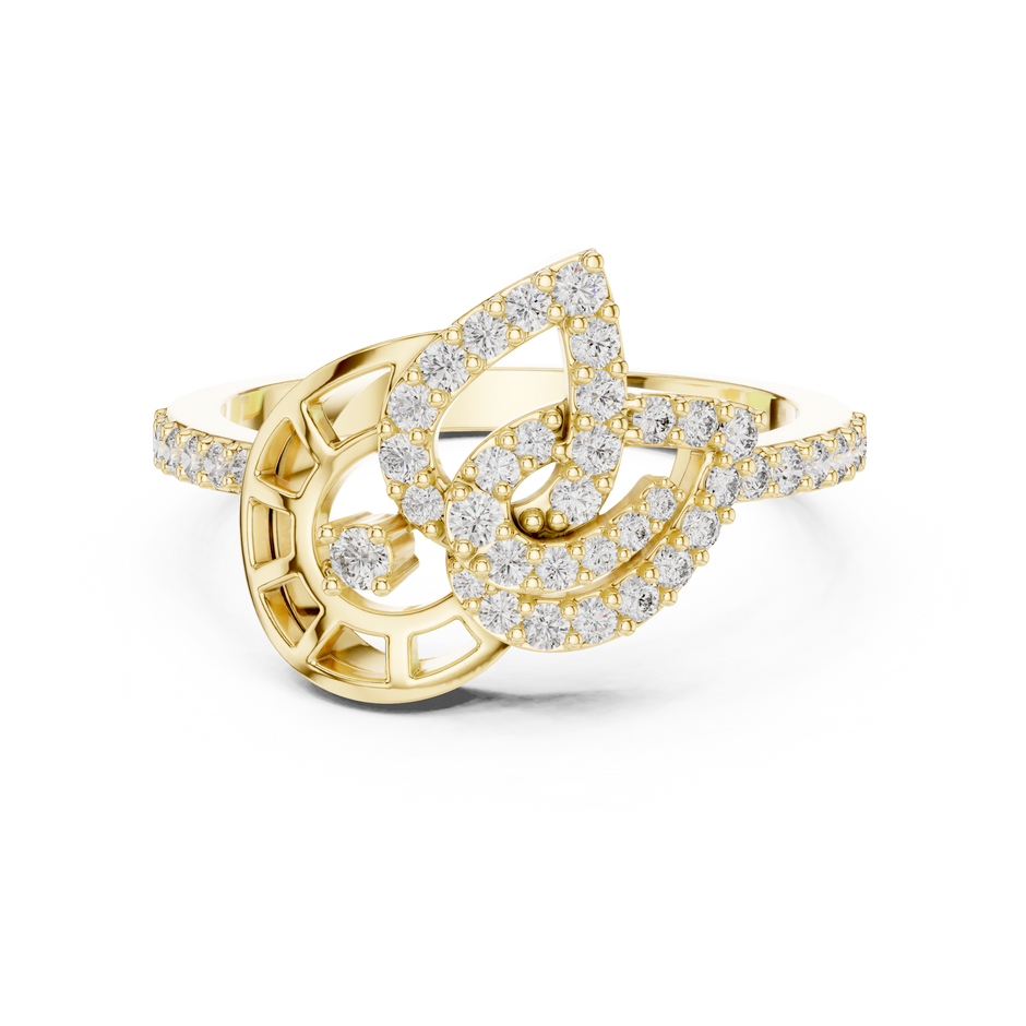 Asymmetric Teardrop & Pave Lab Grown Diamond Cocktail Ring