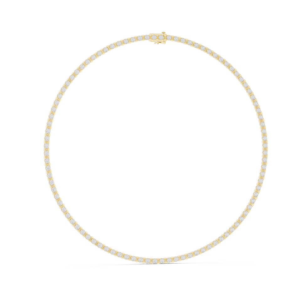 Petal Station Round Lab Grown Diamond Tennis Necklace