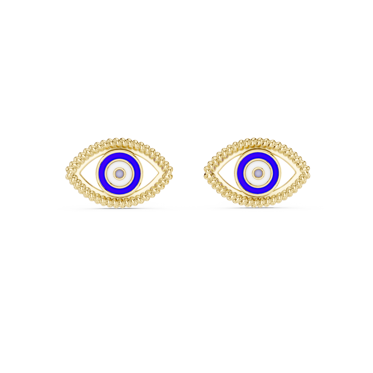 Evil Eye Enamel Gold Stud Earring