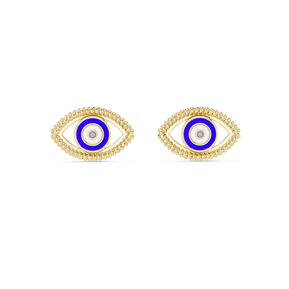 Evil Eye Enamel Gold Stud Earring